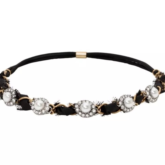 New Chloe + Isabel Stretch Headband: Souviens Pearl Threaded